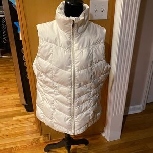 Ivory/white down vest by Lands’ End
